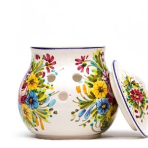 Ceramic onion jar with decoration “Fioraccio”, Ceramiche Liberati