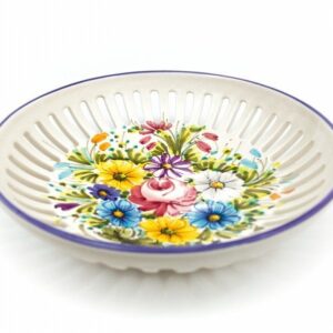 Ceramic fruit bowl or pocket emptier Fioraccio, Ceramiche Liberati