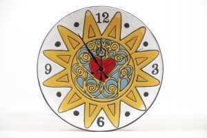 Orologio da muro in ceramica fenice, presentosa, Ceramiche Liberati