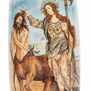 Vaso in ceramica Pallade e il Centauro, dipinto a mano, Ceramiche Liberati