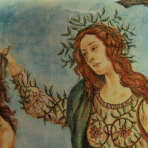 Vaso in ceramica, dipinto a mano Il ritorno di Giuditta a Betulia, Ceramiche Liberati
