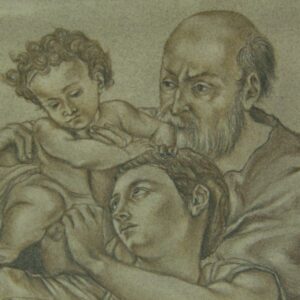 Mattonella in ceramica, la Sacra Famiglia, dipinto a mano, Ceramiche Liberati