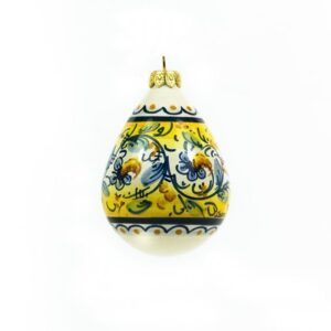 Drop-shaped, ceramic Christmas ball, hand-decorated, Ceramiche Liberati
