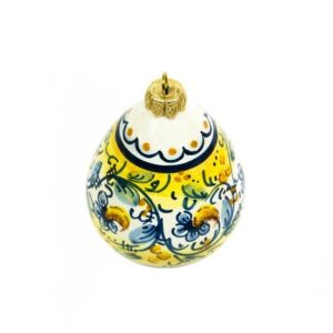 Pallina per natale in ceramica, a forma di Goccia, decorato a mano, Ceramiche Liberati