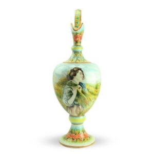 Anfora in ceramica, Paesaggio e Mietitrice veneta di Cascella, Ceramiche Liberati