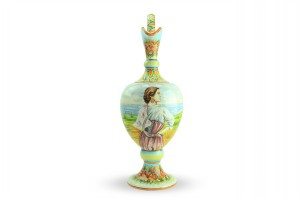 Anfora in ceramica, Paesaggio e Mietitrice romagnola_Ceramiche Liberati