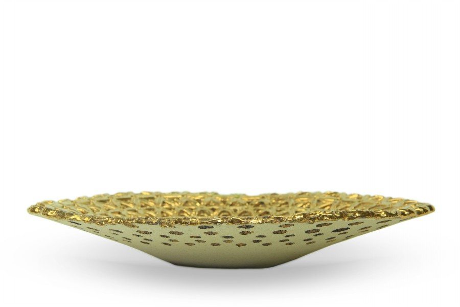 Centrotavola moderno in ceramica con oro zecchino - Liberati