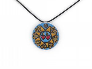 Ciondolo Presentosa colorata in ceramica turchese, Ceramiche Liberati