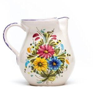 Artisanal ceramic pitcher, Fioraccio decoration, Ceramiche Liberati