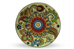 Piatto da muro in ceramica cuerda seca Abruzzo, Ceramiche Liberati