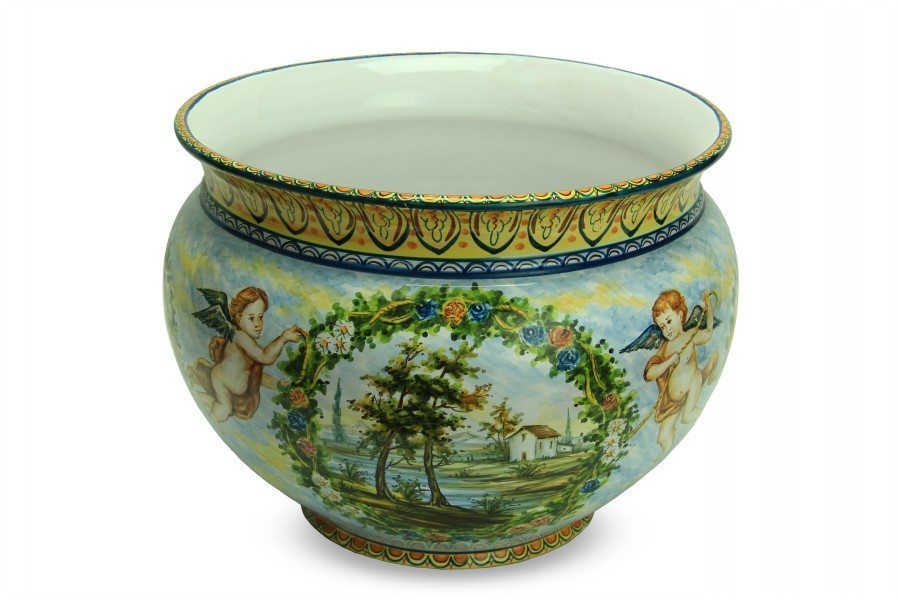 Acquista online Vaso in ceramica Paesaggio e Puttini-Liberati