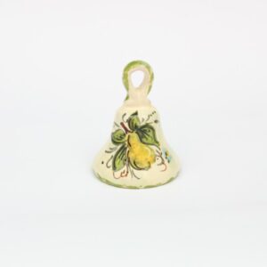 Magnete campanella in ceramica con decoro Pena dipinto a mano