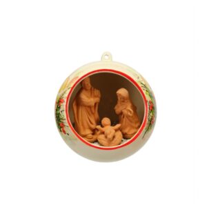 Sfera ceramica con Presepe nativita incorporato decoro candele, Ceramiche Liberati