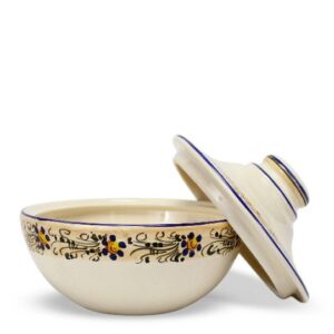 Biscottiera in ceramica italiana decorata a mano con decoro Rustico