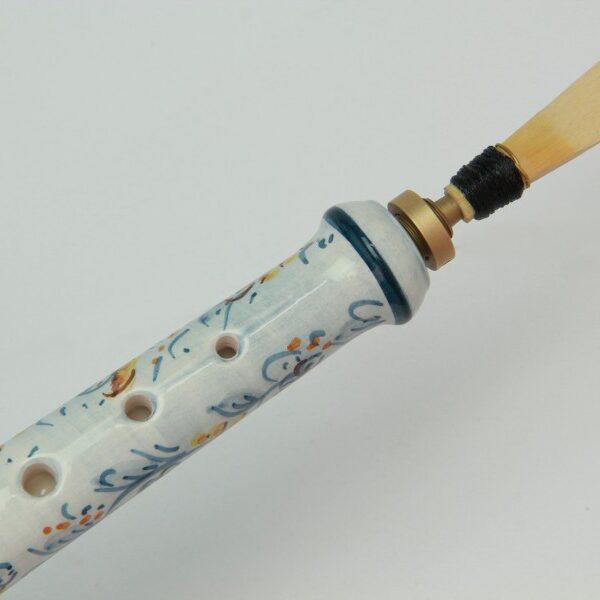 Ciaramella in ceramica artigianale decoro Oriente blu