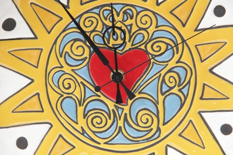 04CFI Orologio Presentosa abruzzese dettaglio decoro Ceramiche Liberati