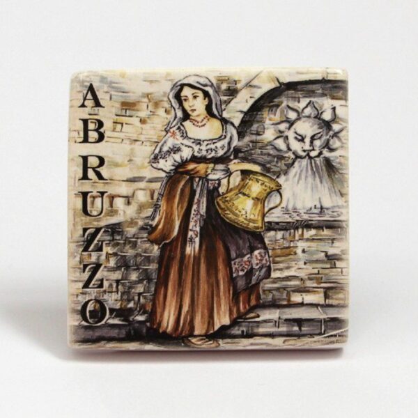 Magnete frigo Donna abruzzese con la conca