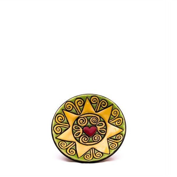 Piatto in ceramica Presentosa D12 verde e giallo