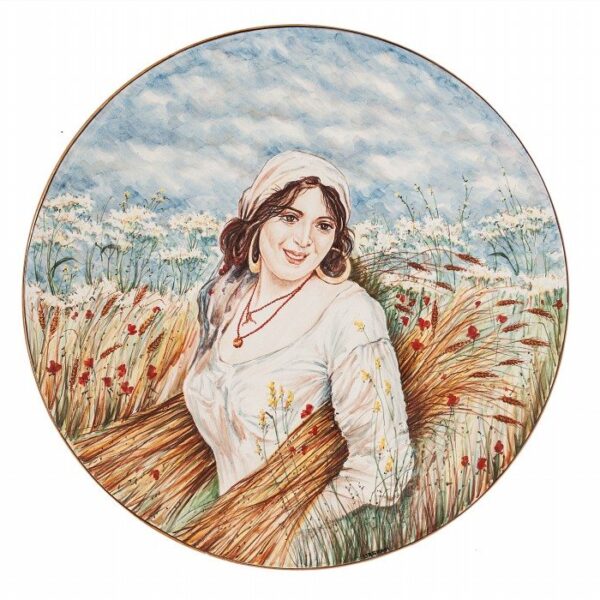 Piatto in ceramica Mietitrice abruzzese