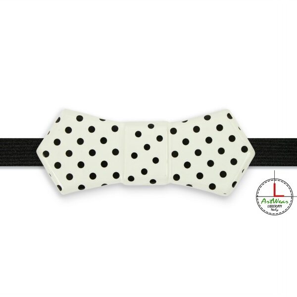 Papillon ceramica modello Evo decoro a Pois nero