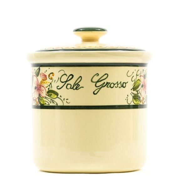 Barattolo in ceramica per sale grosso orchidea