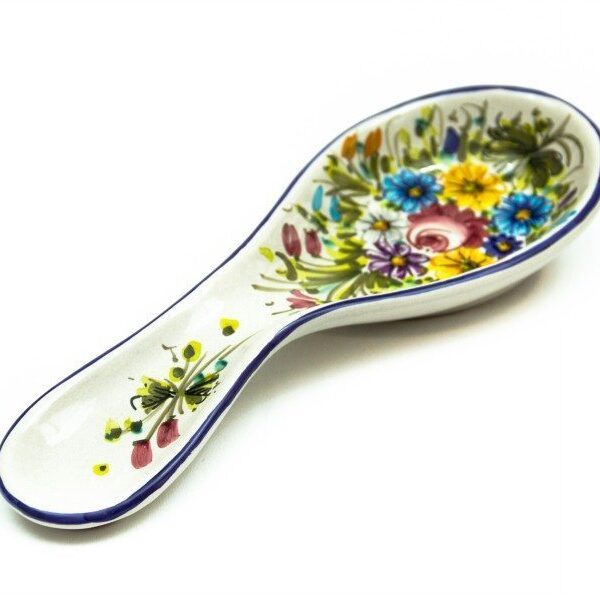 Poggiamestolo in ceramica artigianale decoro Fioraccio