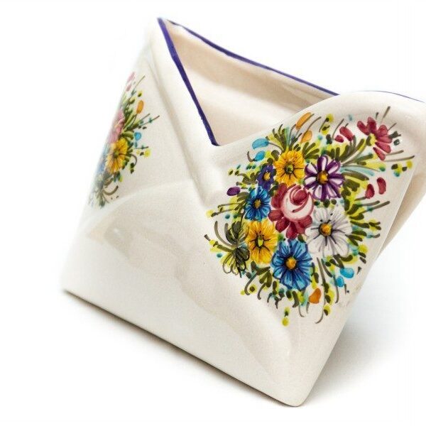 Portadocumenti da scrivania in ceramica Fioraccio