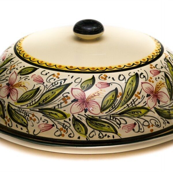 Portavivande vassoio con cupola decoro Orchidea