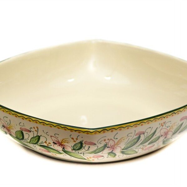 Ciotola da portata quadrata in ceramica Orchidea