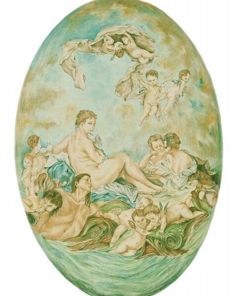 Ovale in ceramica Trionfo di Venere di Boucher