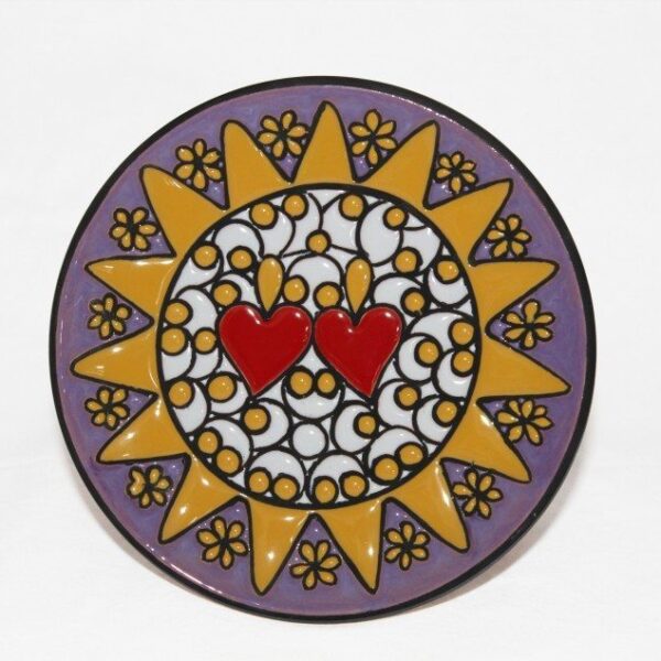 Piatto da muro Presentosa bianco e lilla D15