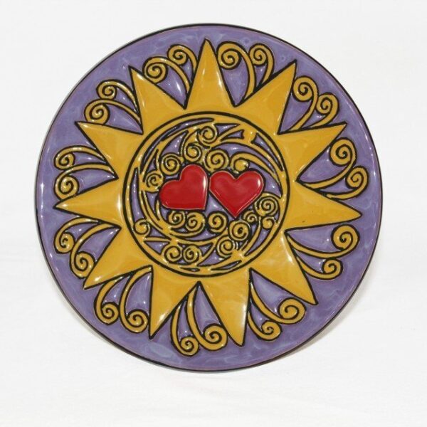 Piatto da muro Presentosa D20 lilla e giallo