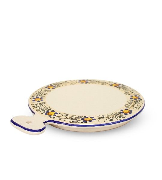 219MIT Tagliere o sottopentola in ceramica argigianale decoro Rustico Ceramiche Liberati e1635612021480