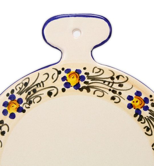 219MIT Tagliere o sottopentola in ceramica italiana decoro Rustico Ceramiche Liberati e1635612330985