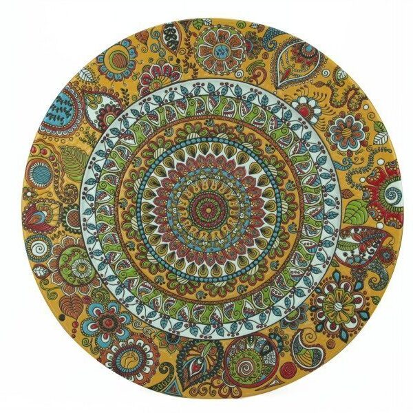 Piatto da muro in ceramica cuerda seca Fenice