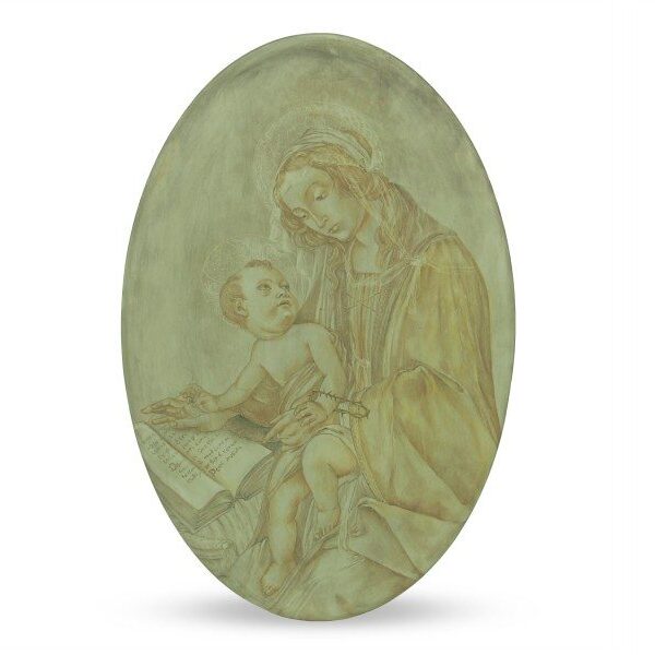 Ovale in ceramica Madonna del Libro di Botticelli
