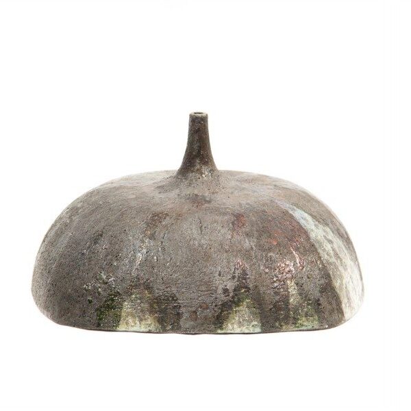 Bottiglia Raku di forma quadrata opaca