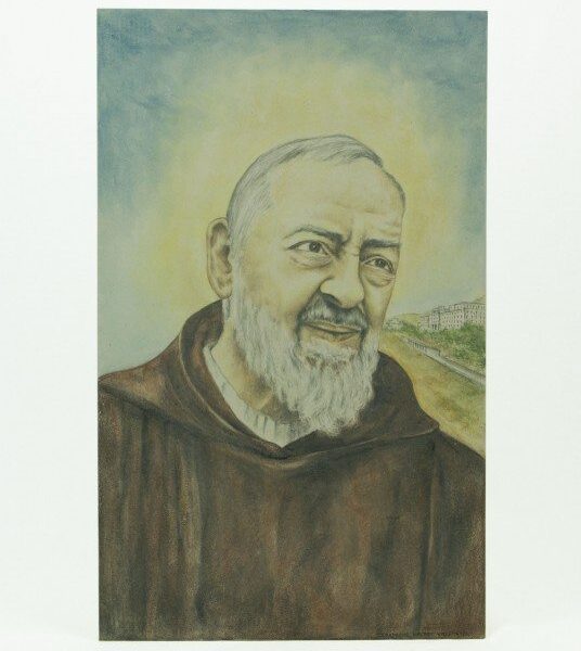Mattonella in ceramica Padre Pio Sguardo, 52 x 32