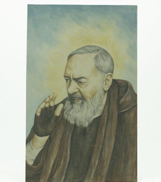 Mattonella in ceramica Padre Pio, 52 x 32 - Iconografia su ceramica