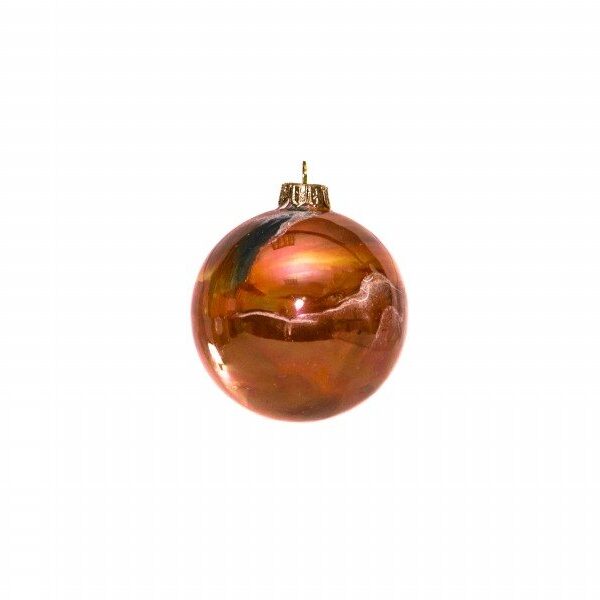 Pallina di Natale in ceramica con lustri arancione