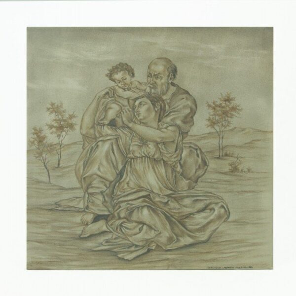 Mattonella in ceramica Sacra Famiglia, Tondo Doni