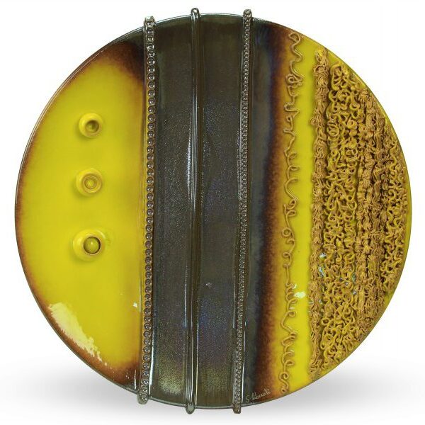 Piatto da muro in ceramica artistica con riflessi