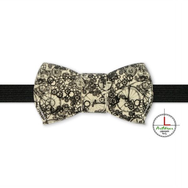 Papillon in ceramica modello Rimantico decoro Bicycle, base avorio