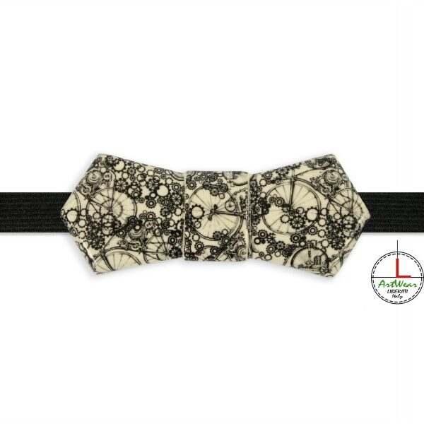 Papillon in ceramica modello Evo decoro Bicycle, base avorio