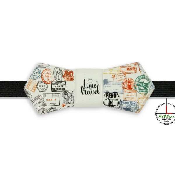 Papillon in ceramica modello Evo decoro Traveller bianco