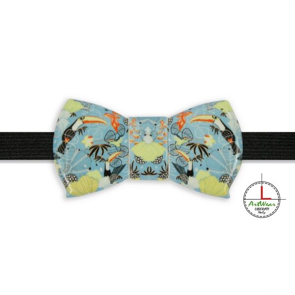 Papillon in ceramica modello Romantico decoro Tropical Chic a colori