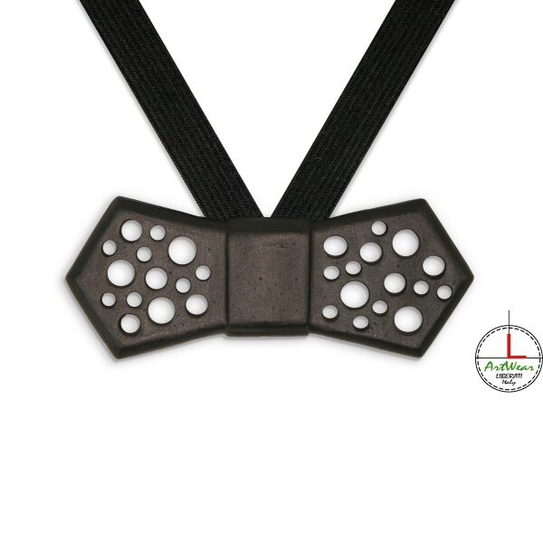 Papillon in ceramica unisex modello Evo "Traforato", colore nero