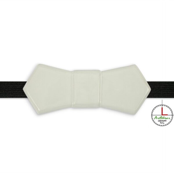 Papillon in ceramica modello Evo Numero 1, colore bianco