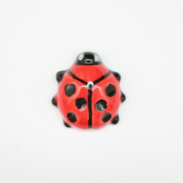 Magnete da frigo Coccinella in ceramica italiana artigianale