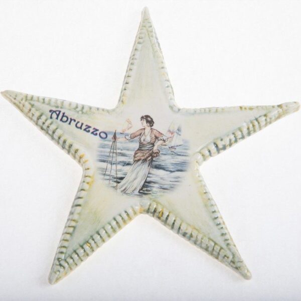 Magnete da frigo stella marina Abruzzo in ceramica